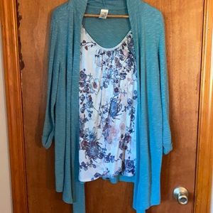 Terra and sky dressy top